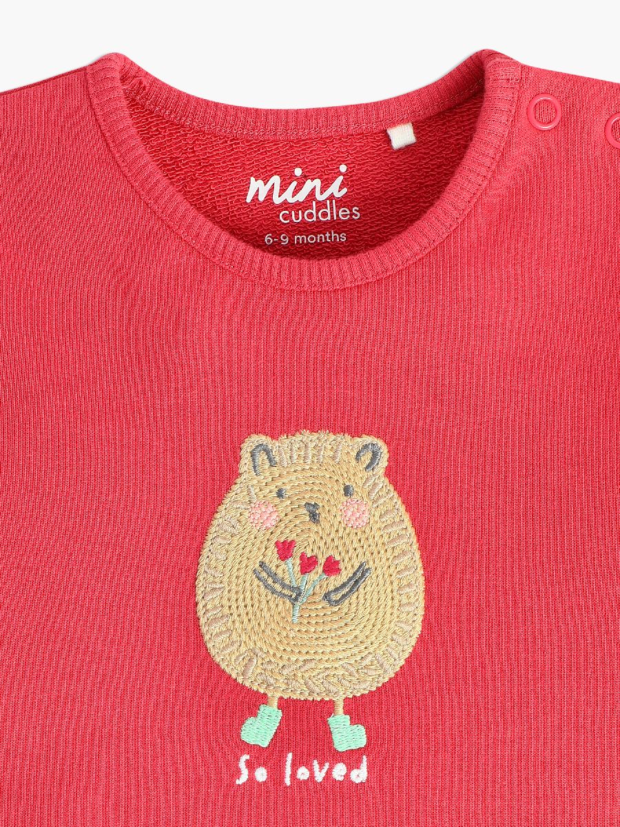 Minicuddles Girl Baby Top And Bottom - Red