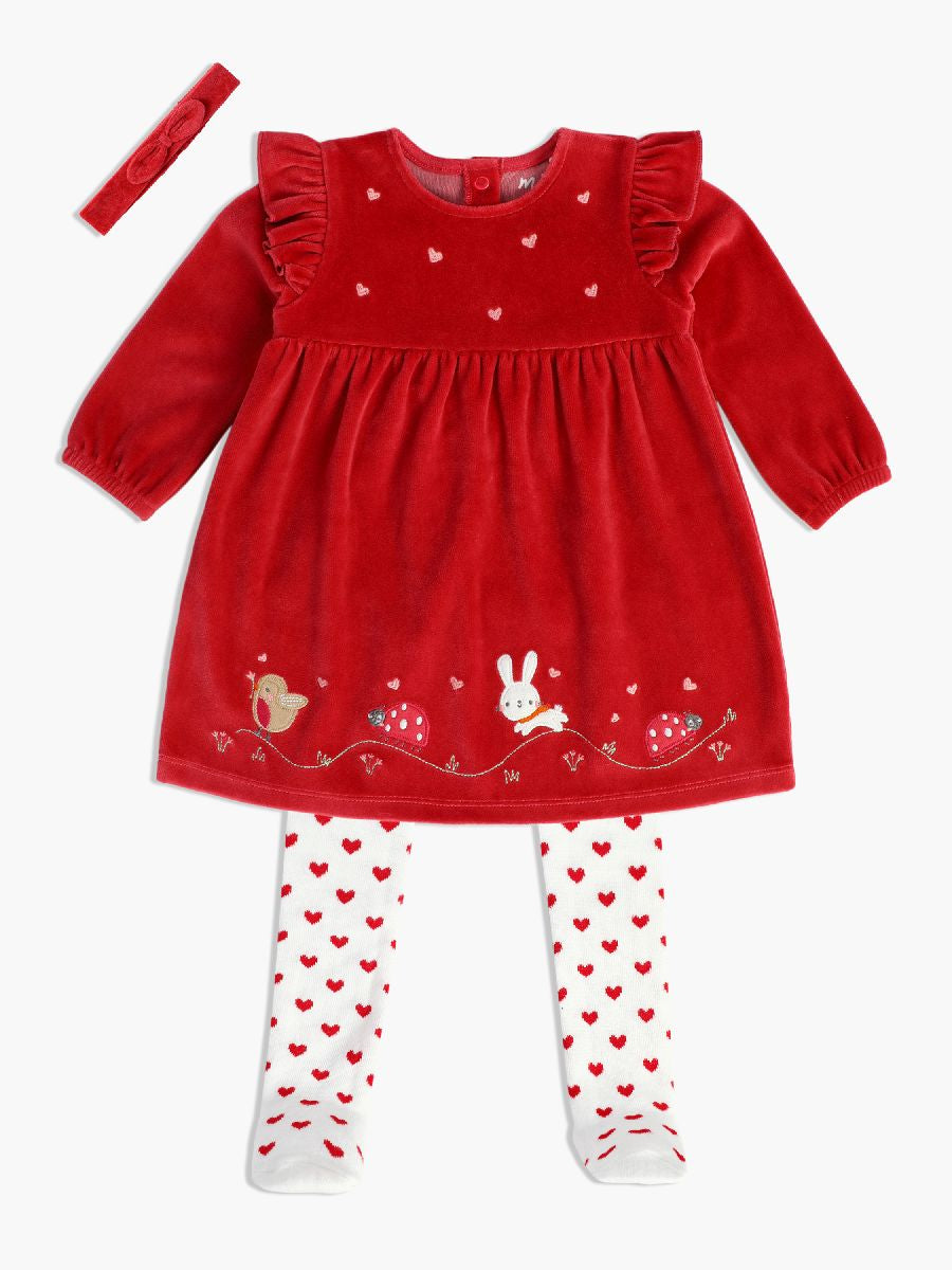 Minicuddles Girl Baby Dress - Red
