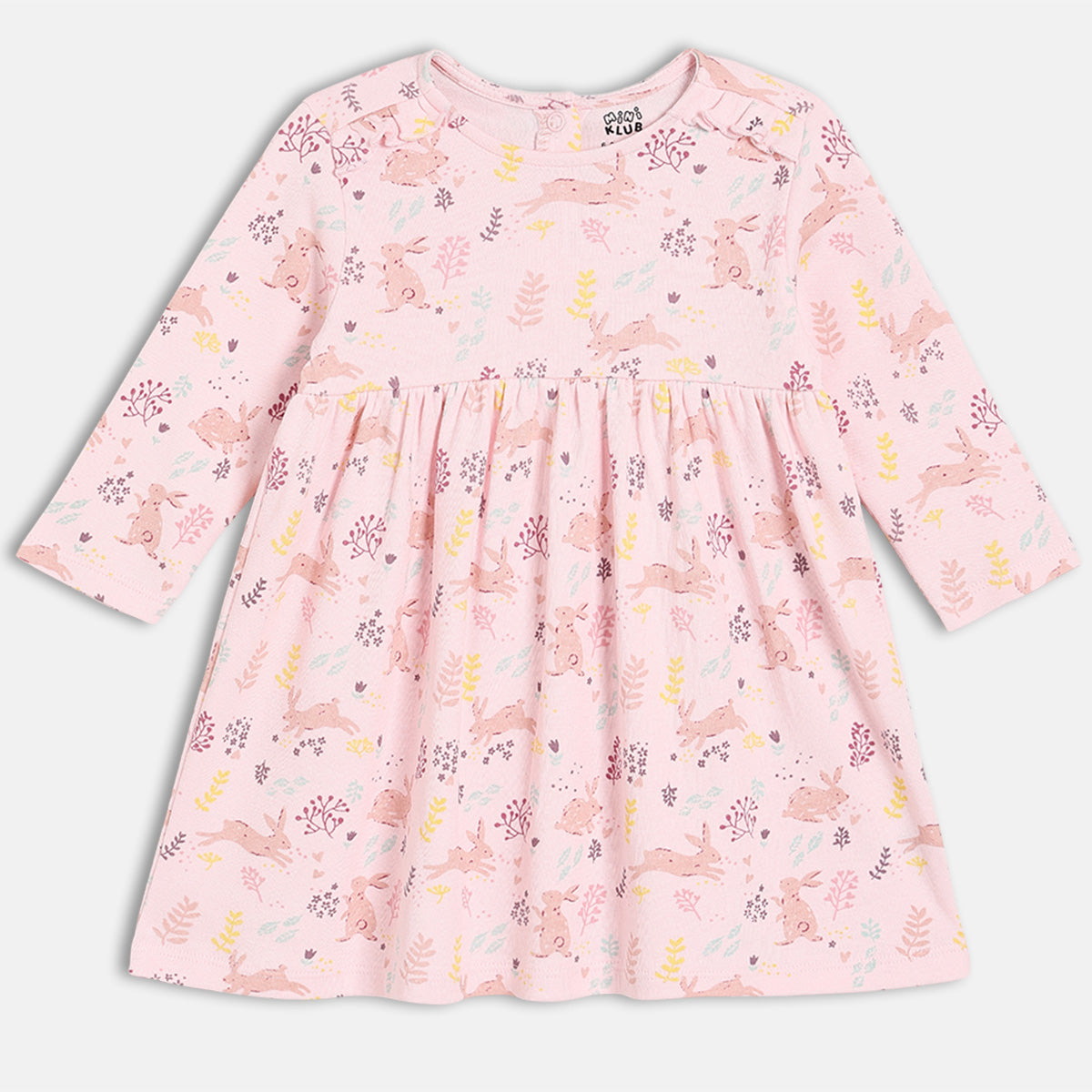 Girls 2 Piece Round Neck Long Sleeve Dress And Stocking - Multi