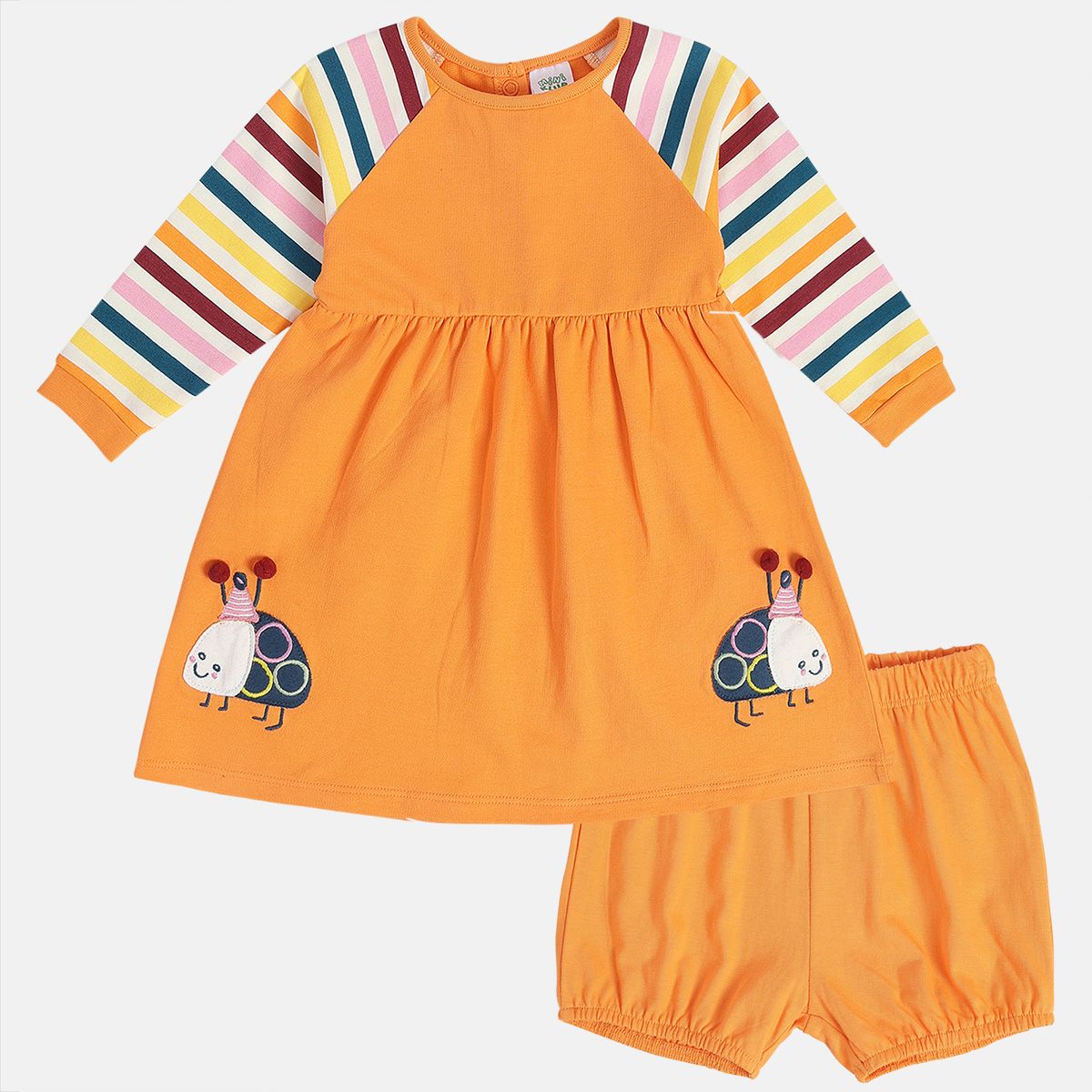 Girls Orange Knee Length Dress
