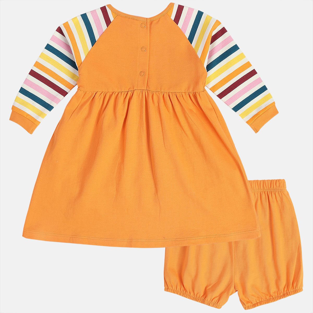 Girls Orange Knee Length Dress