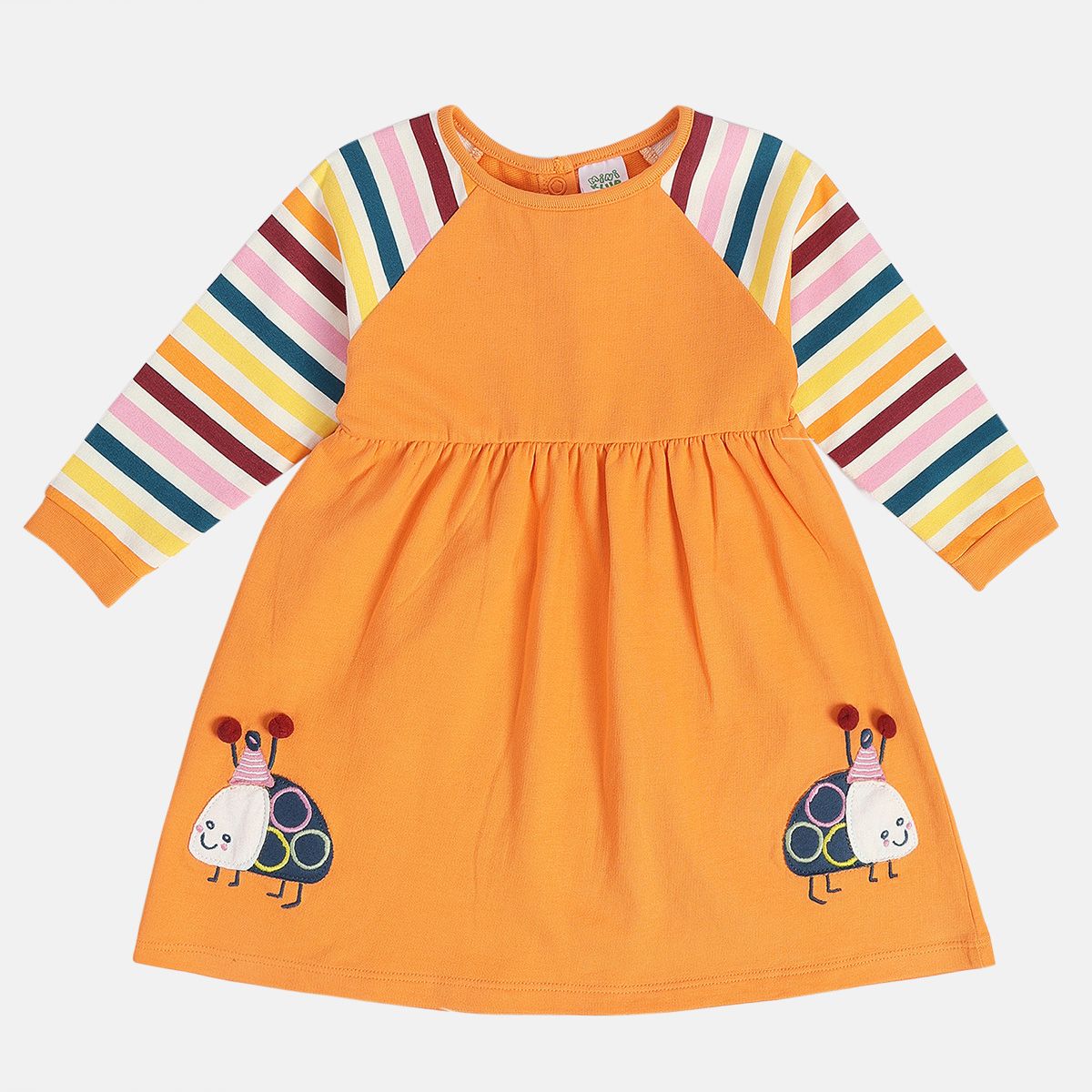 Girls Orange Knee Length Dress