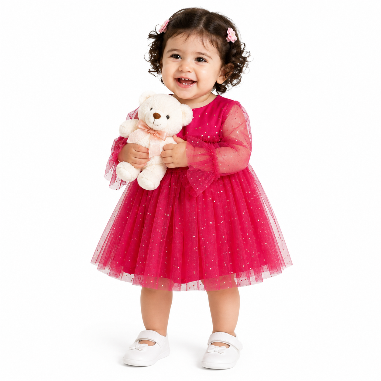 Girls Hot Pink Pack Of 1 Dress