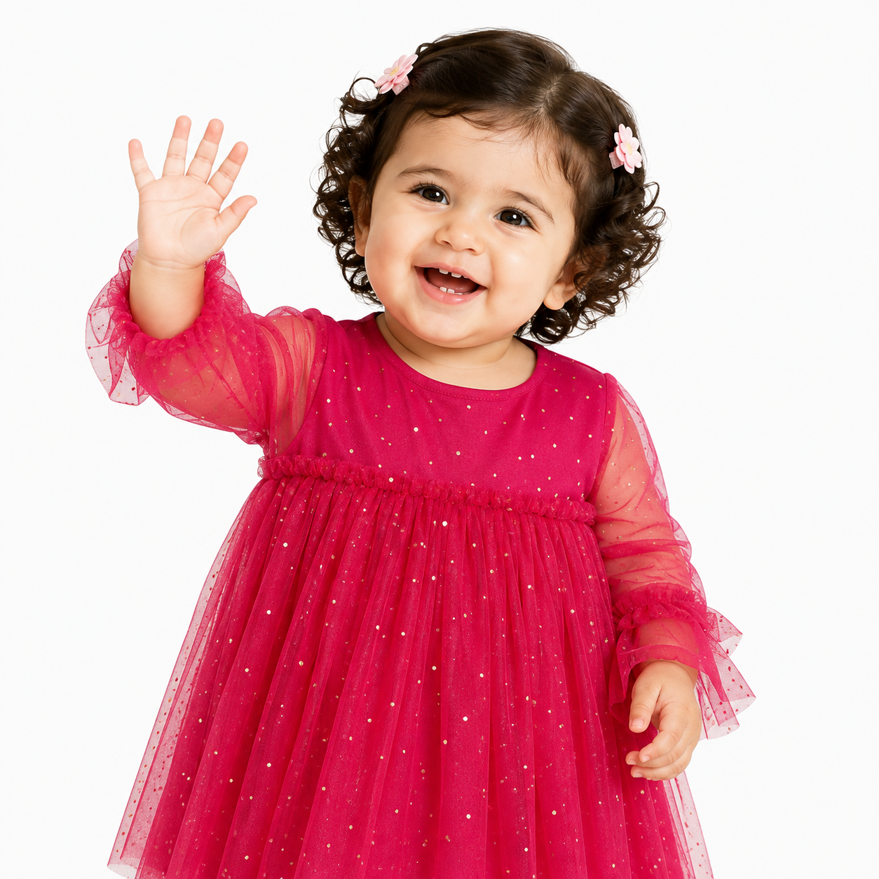 Girls Hot Pink Pack Of 1 Dress