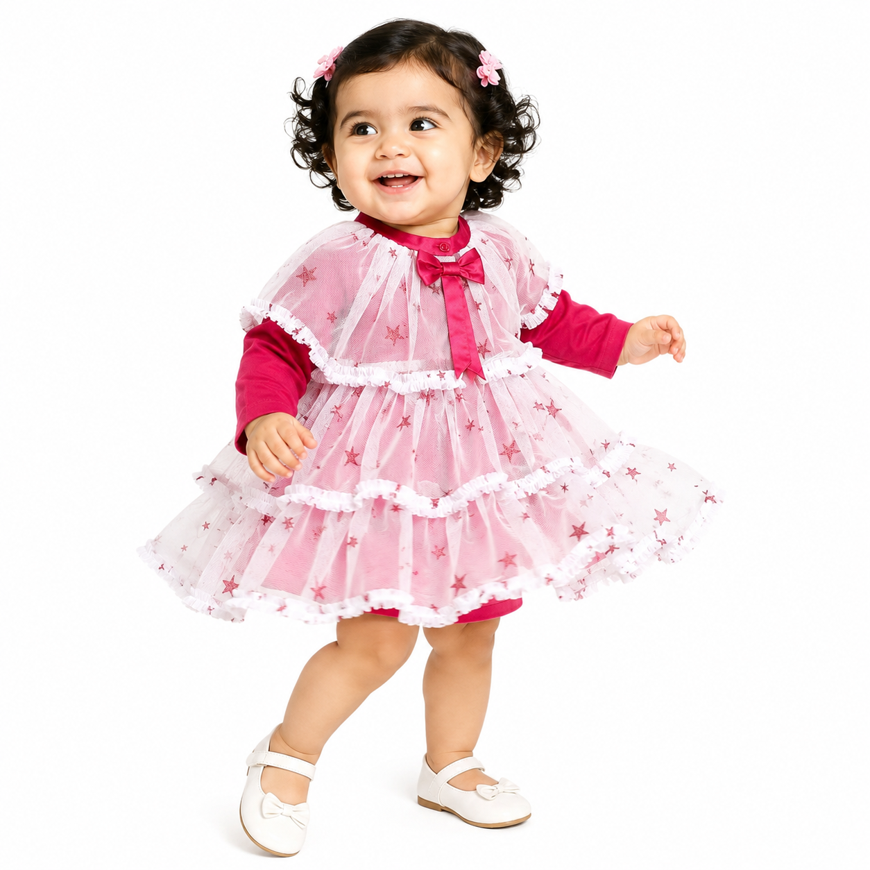 Girls Hot Pink Pack Of 1 Dress
