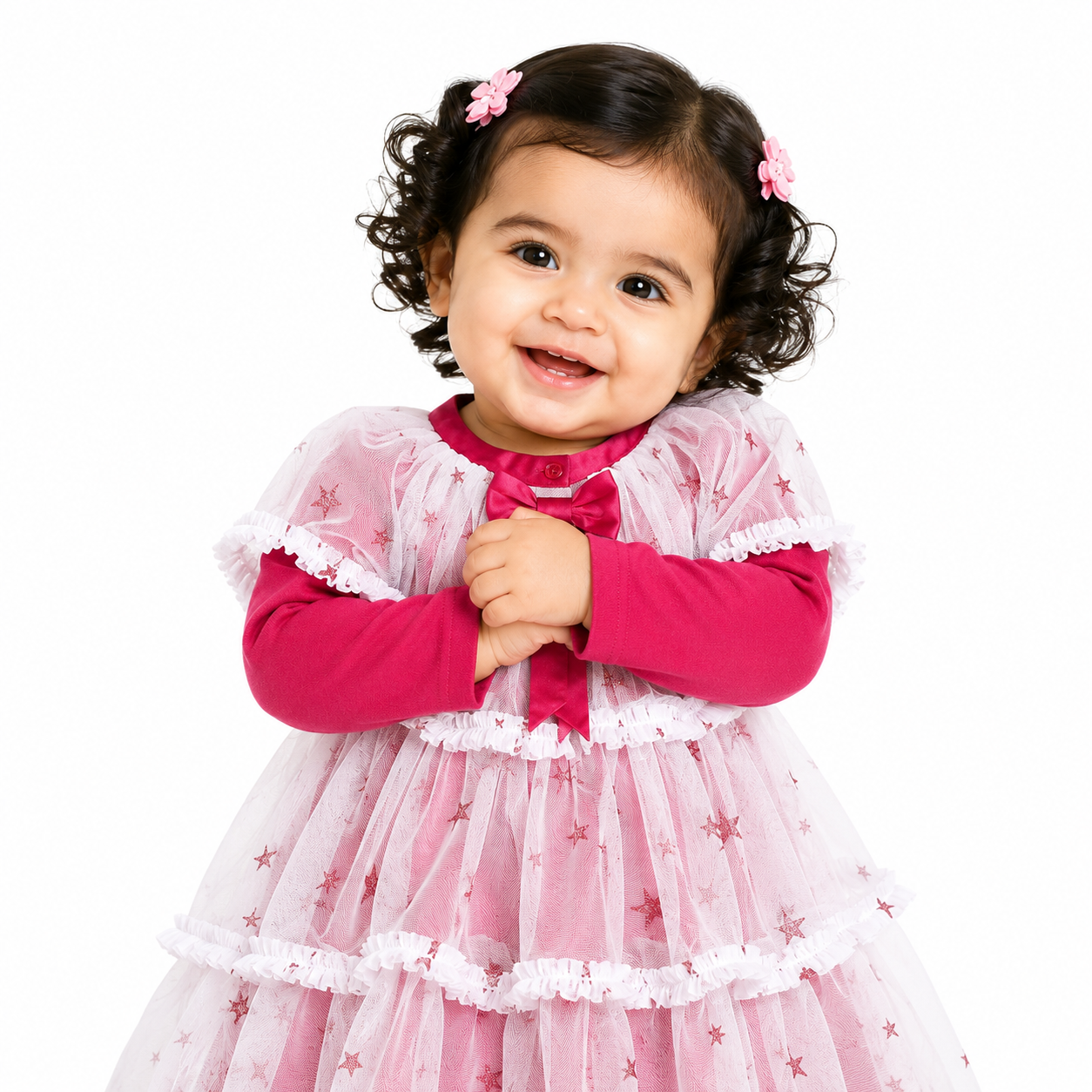 Girls Hot Pink Pack Of 1 Dress