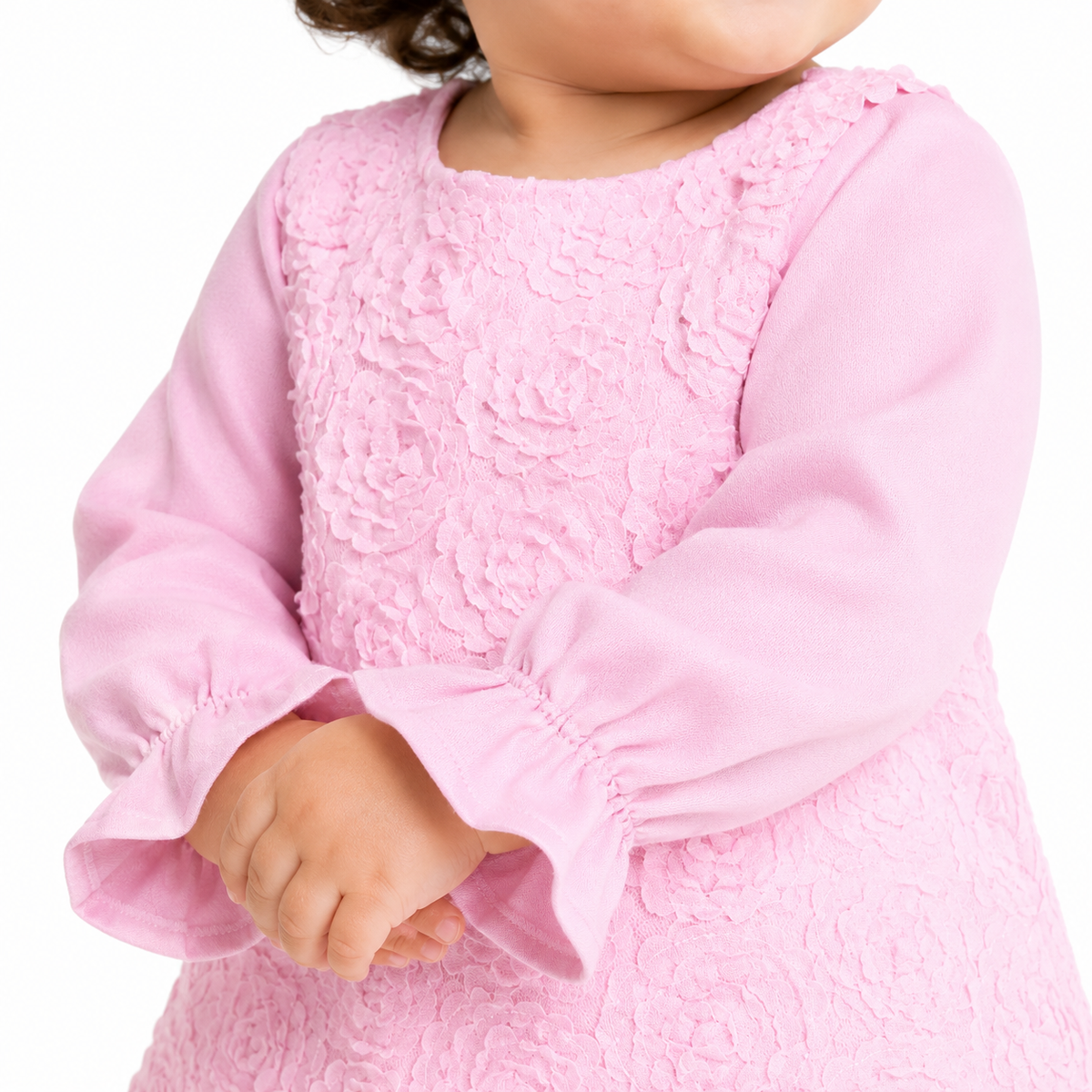 Baby Girls Pink Cotton Dress Casual Wear