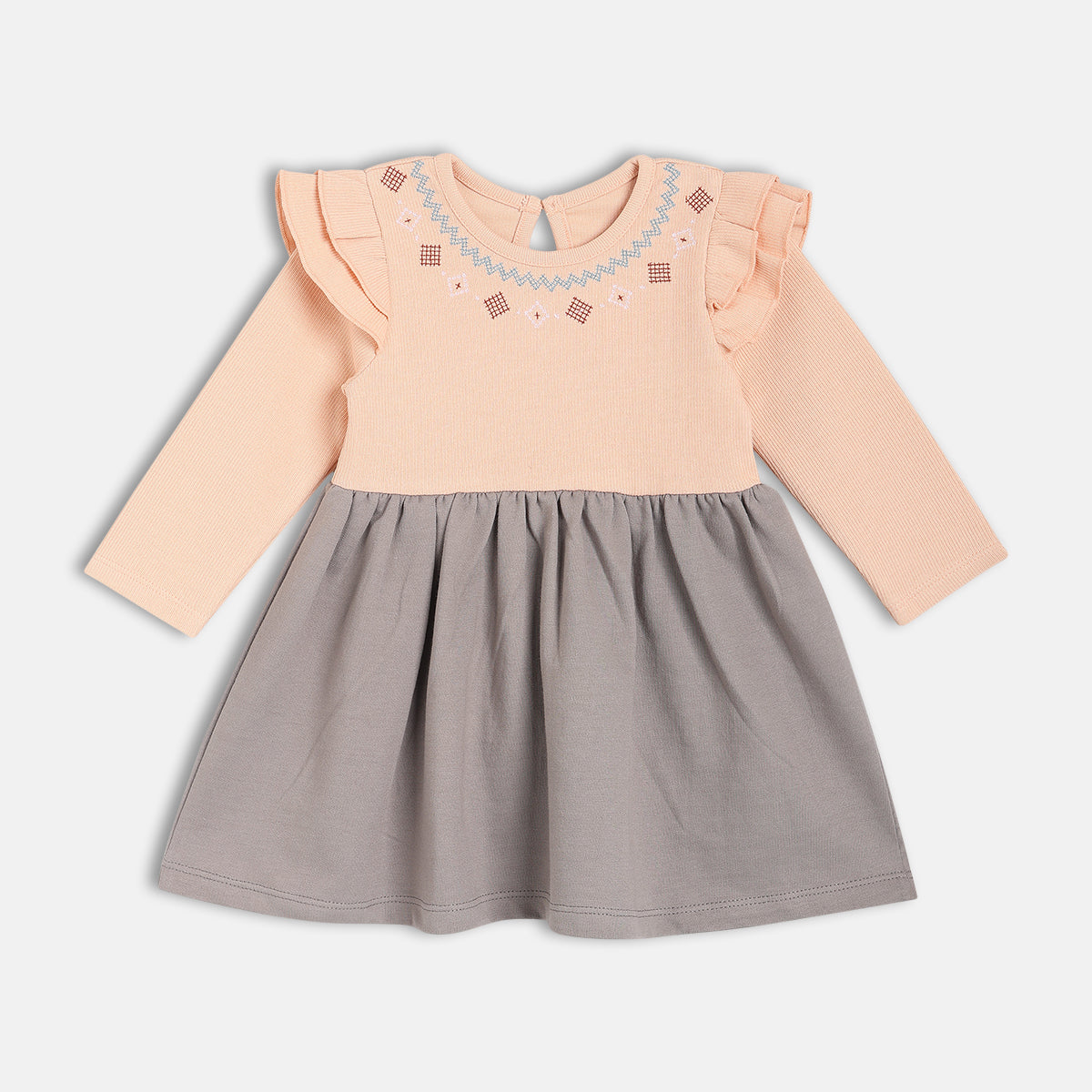 Girl Pink And Grey Pi Grey Dress