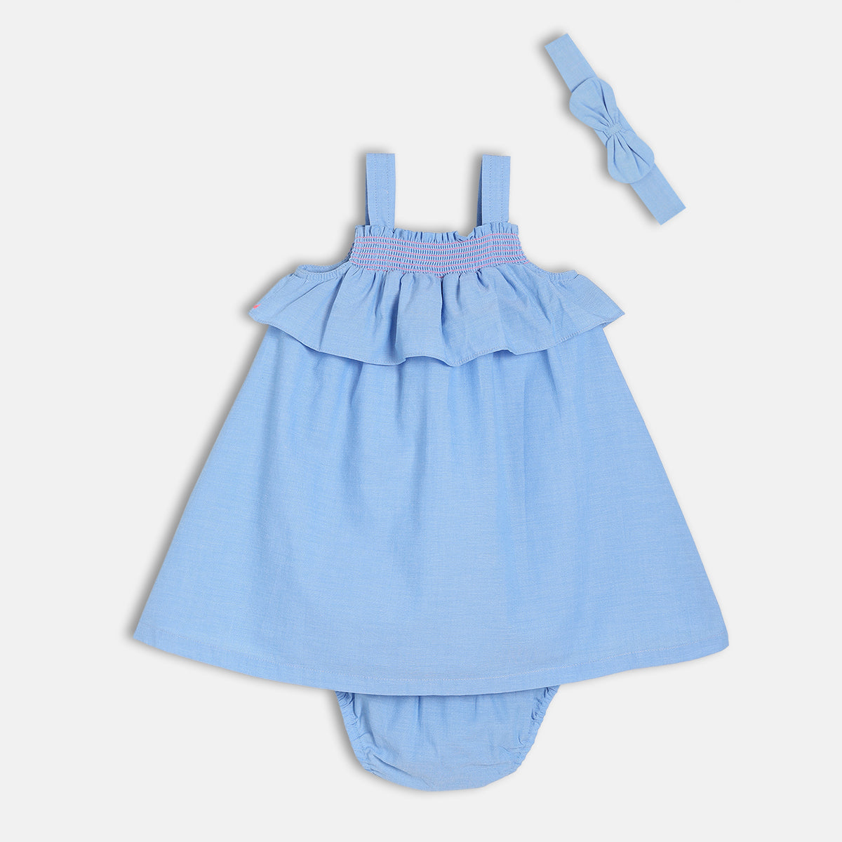 Girls Strap Neck Dress - Blue