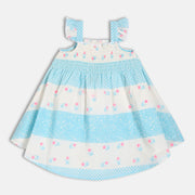 Girls Strap Neck Dress - Blue