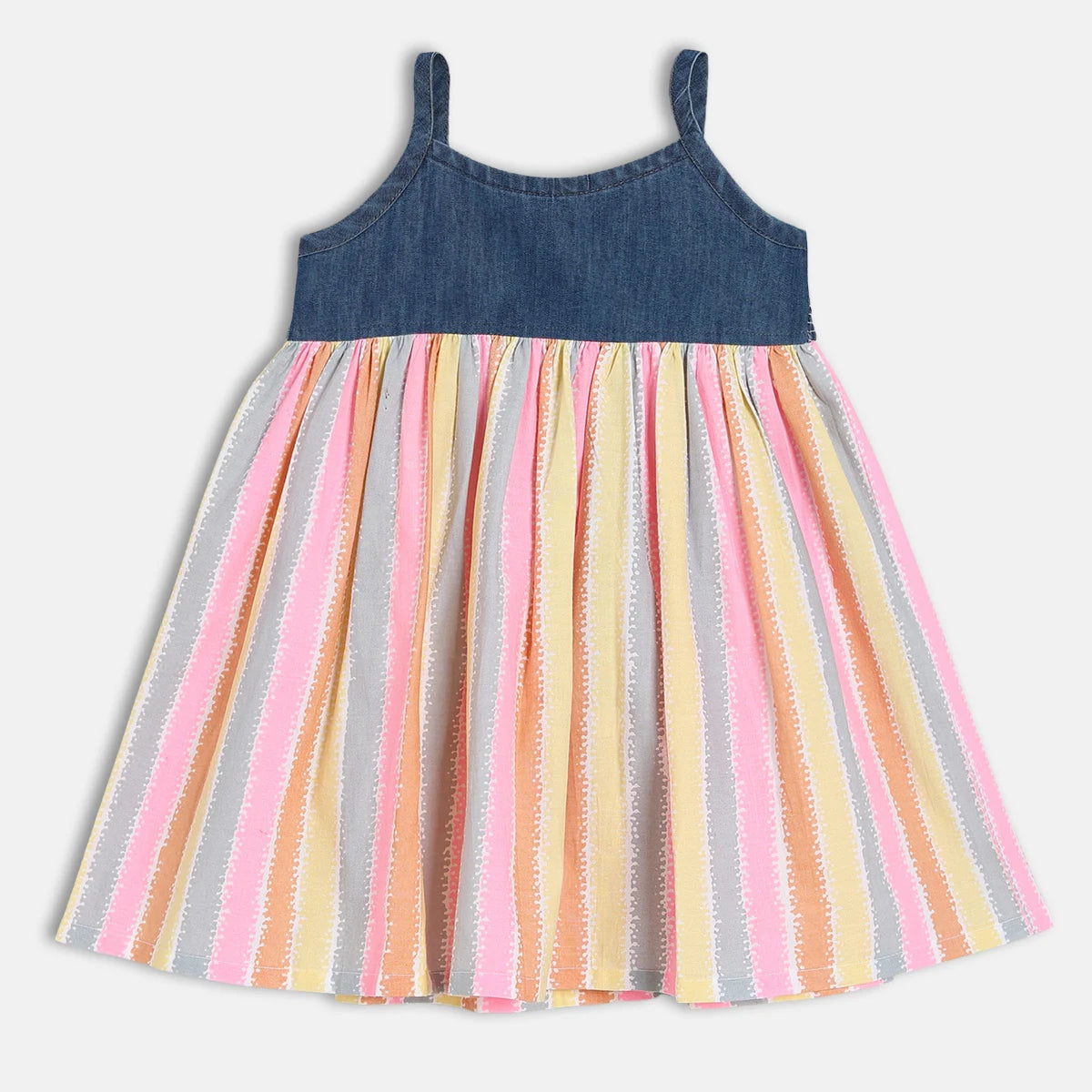 Girls Strap Neck Dress - Multi
