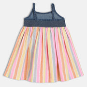 Girls Strap Neck Dress - Multi