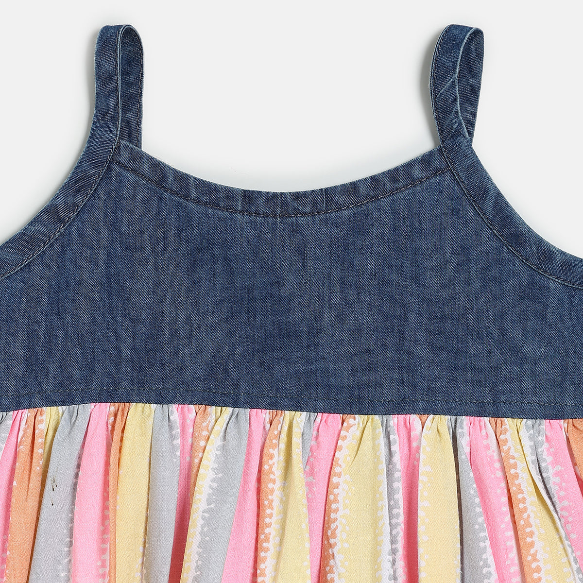 Girls Strap Neck Dress - Multi