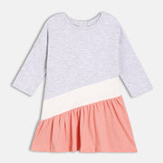 Girls Multi Round Neck Long Sleeve Dress