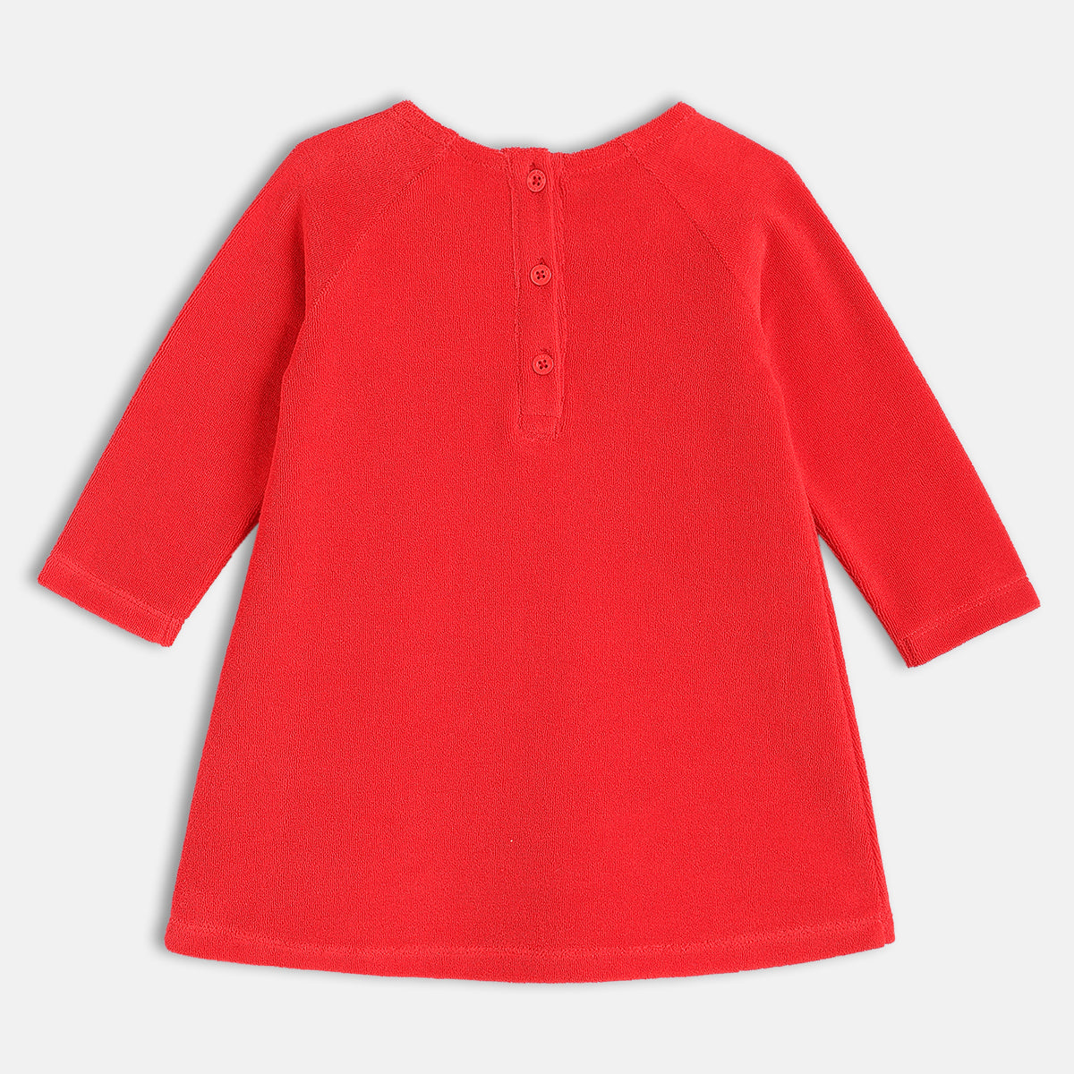 Girls Red Full Sleeve Knit Dress
