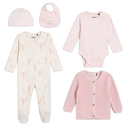 Baby Girls Pack of 5  Gift Set with Cardigan, Multicolour
