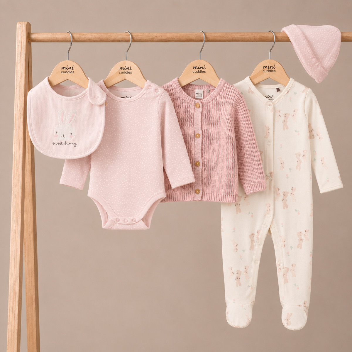 Baby Girls Pack of 5  Gift Set with Cardigan, Multicolour