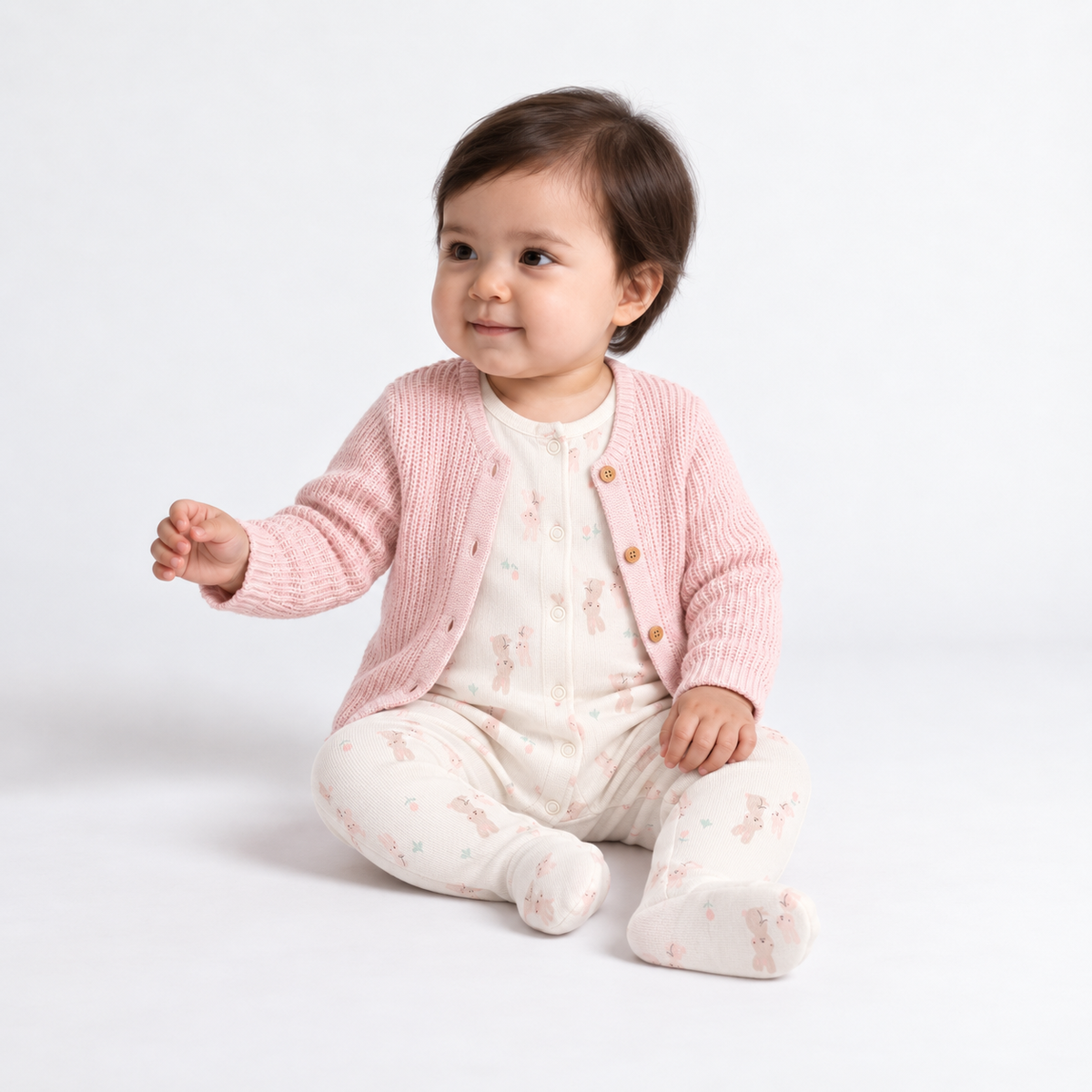 Baby Girls Pack of 5  Gift Set with Cardigan, Multicolour
