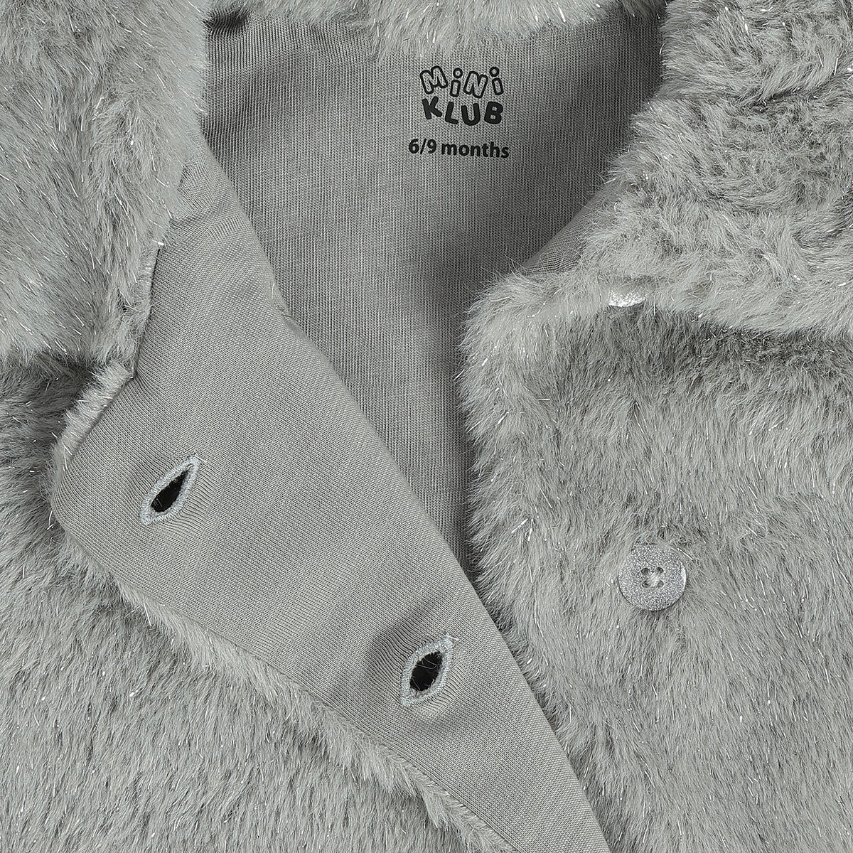 Girls Neutral Grey Full Sleeve Jacket