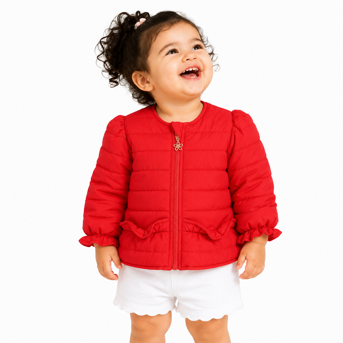 Baby Girls Red Cotton Jacket Casual Wear