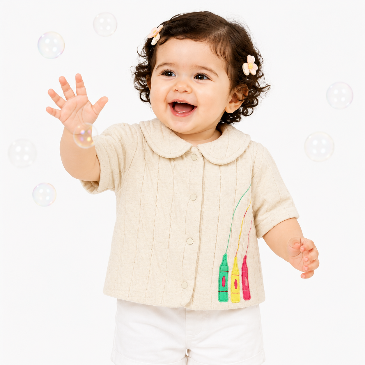 Girls Oatmeal Marl Jacket