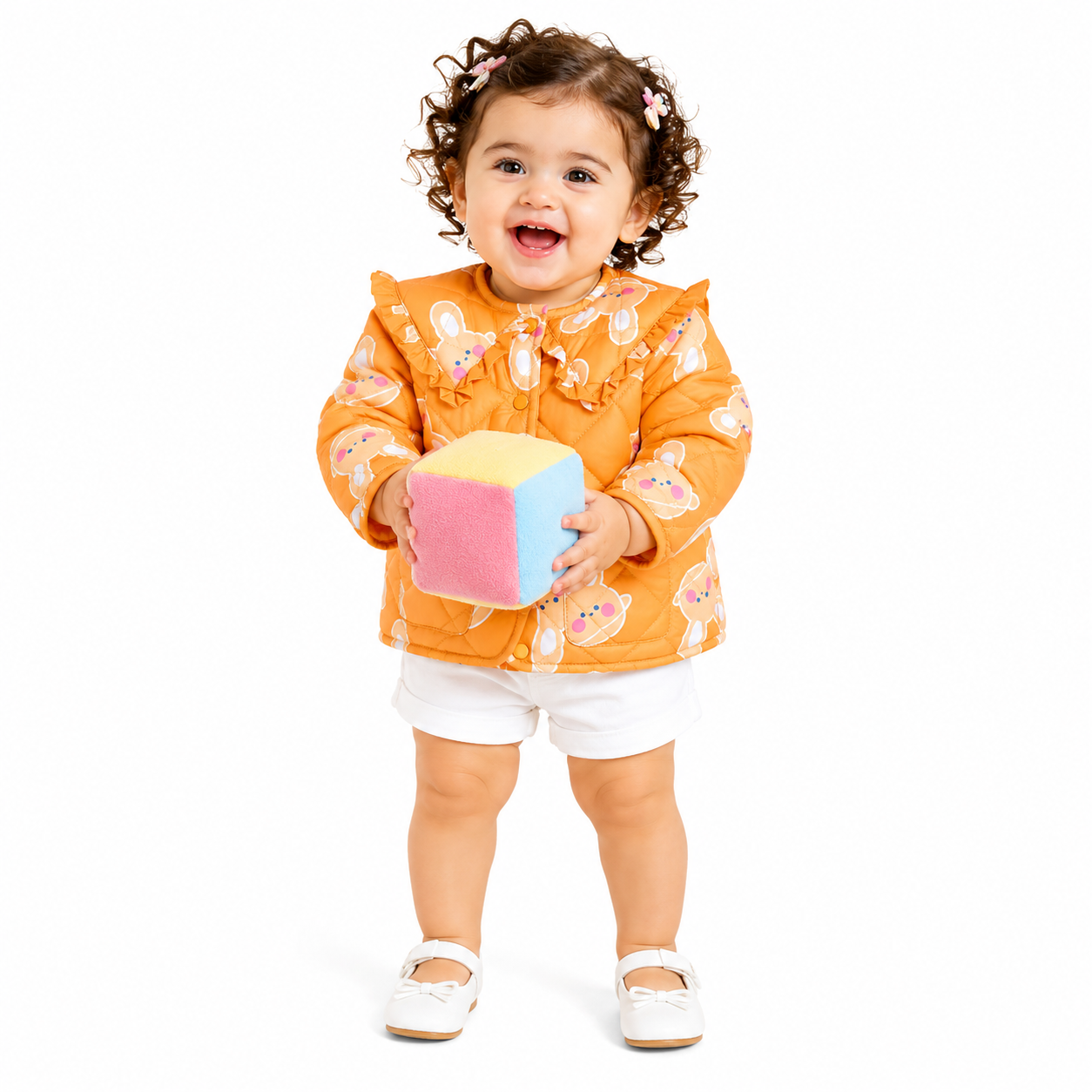 Girls Orange Pack Of 1 Jacket