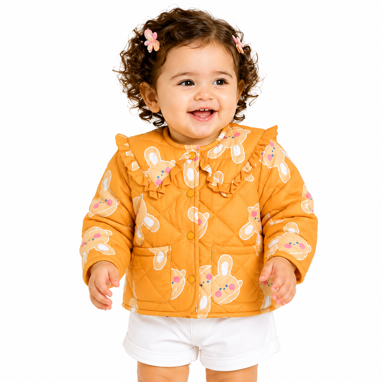 Girls Orange Pack Of 1 Jacket
