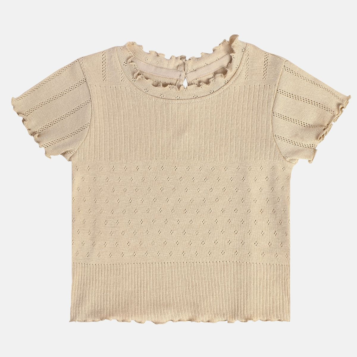 Girls Beige Knit Top