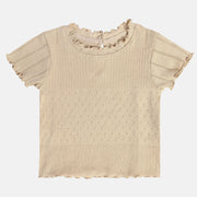 Girls Beige Knit Top