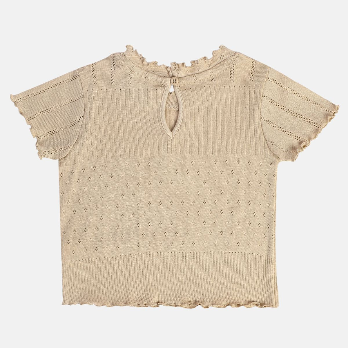 Girls Beige Knit Top