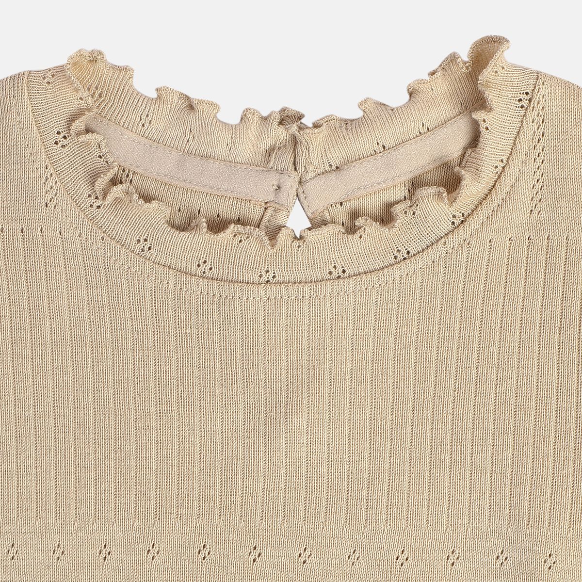 Girls Beige Knit Top