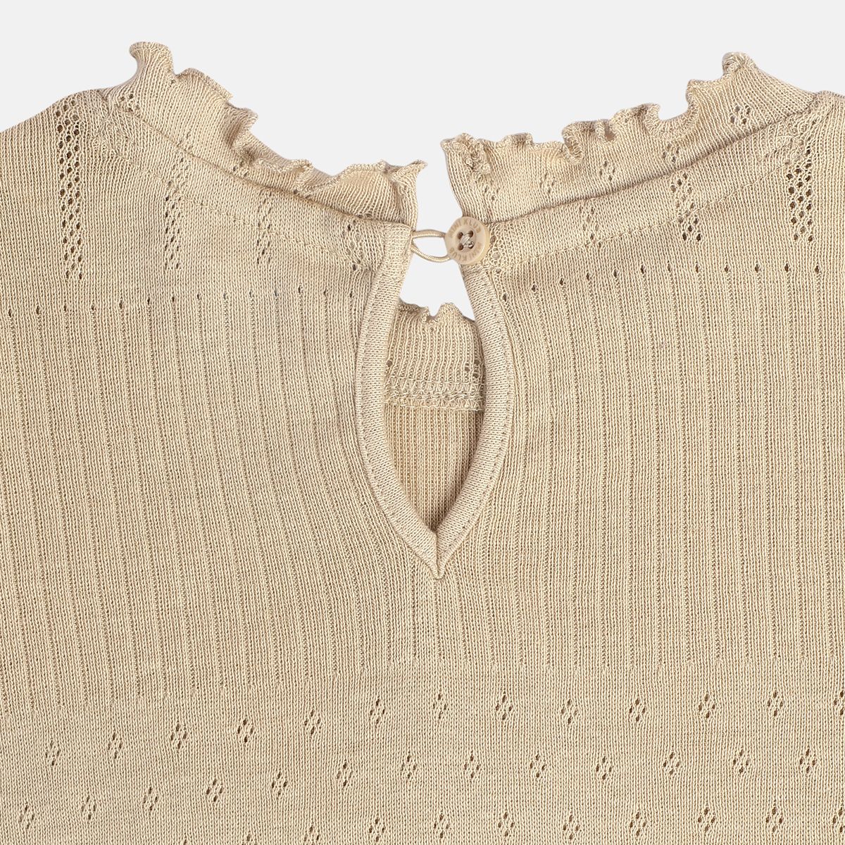 Girls Beige Knit Top