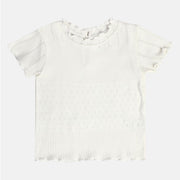 Girls White Knit Top