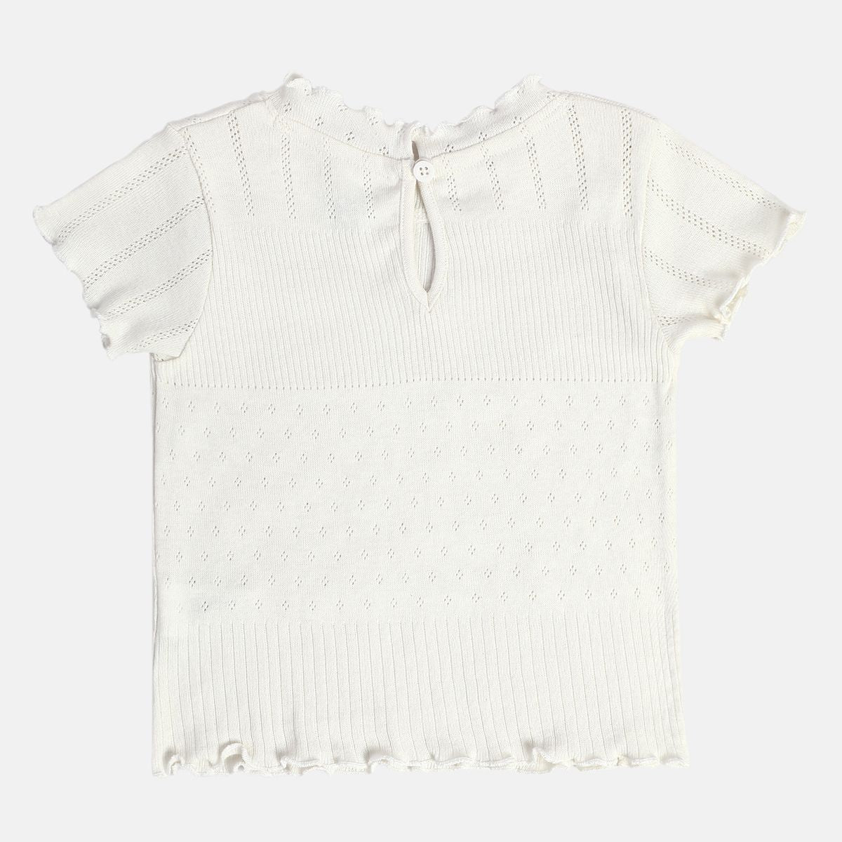 Girls White Knit Top