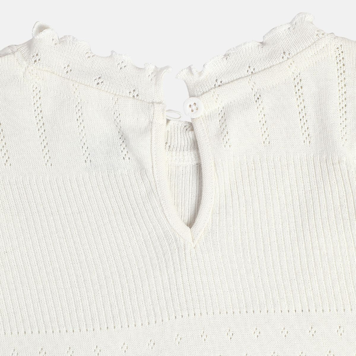Girls White Knit Top