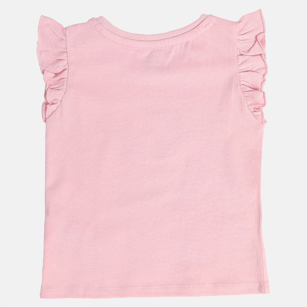 Girls Pink Round Neck Cap Sleeve Knit Top
