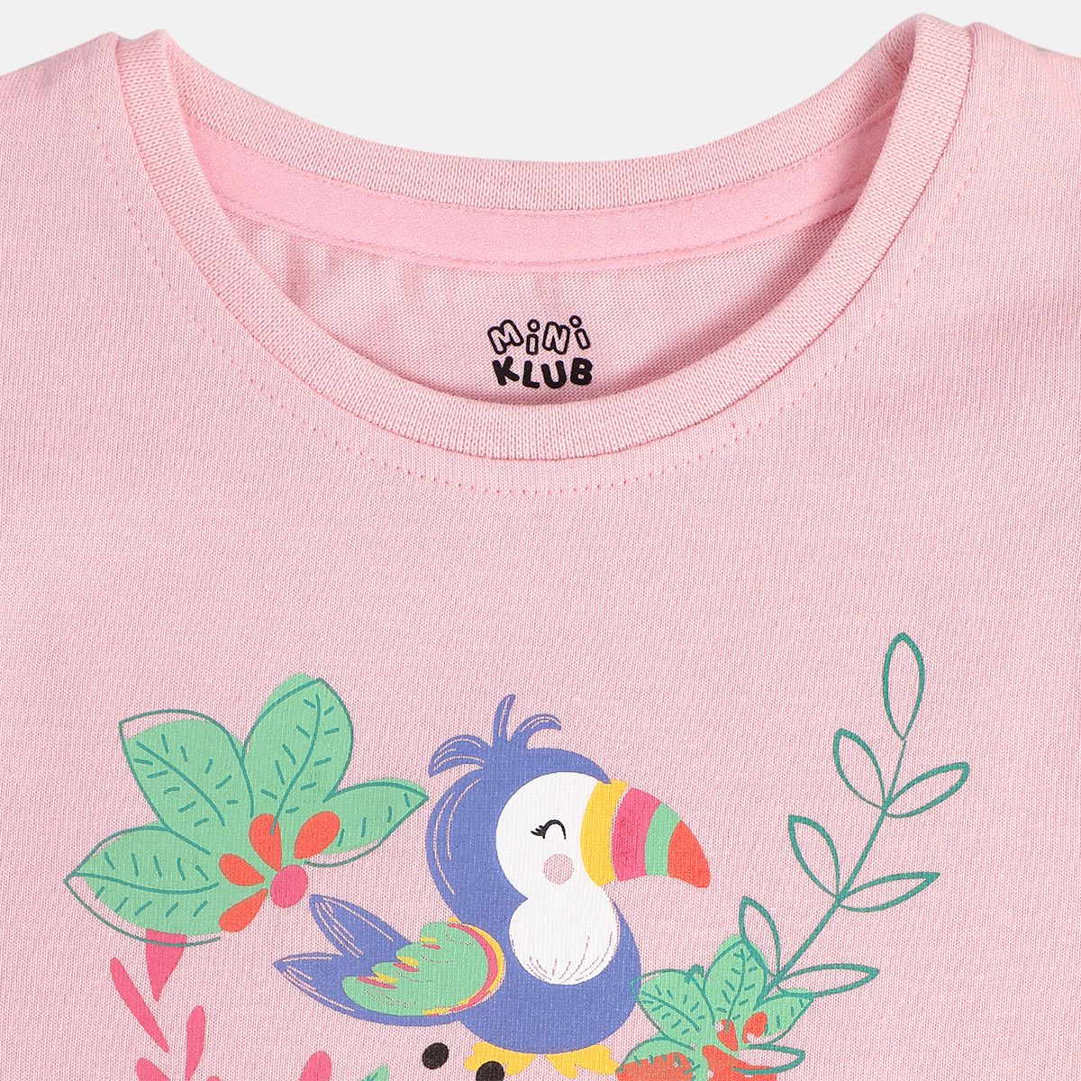 Girls Pink Round Neck Cap Sleeve Knit Top