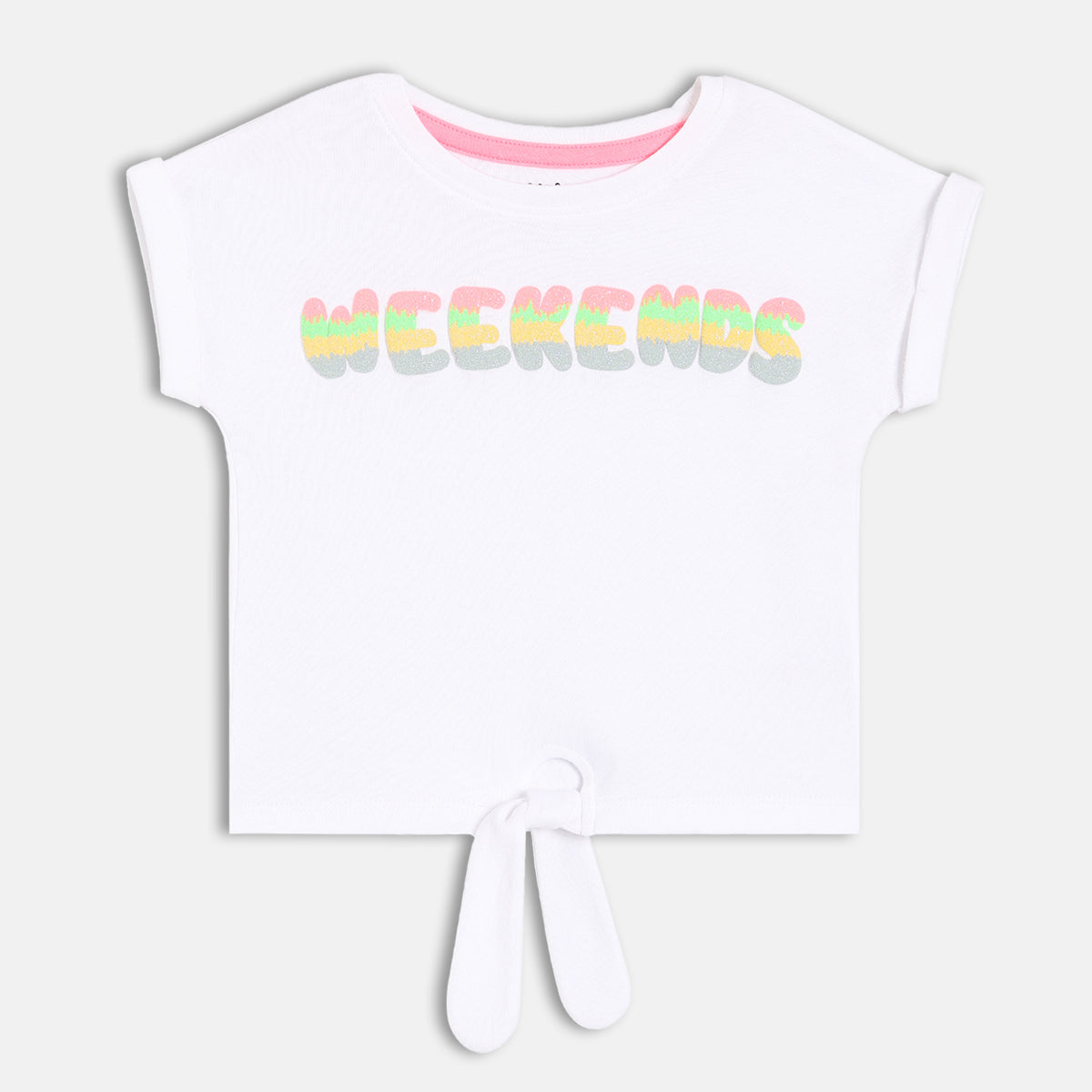 Girls Multi Crew Neck 3/4 Sleeve Knit Top