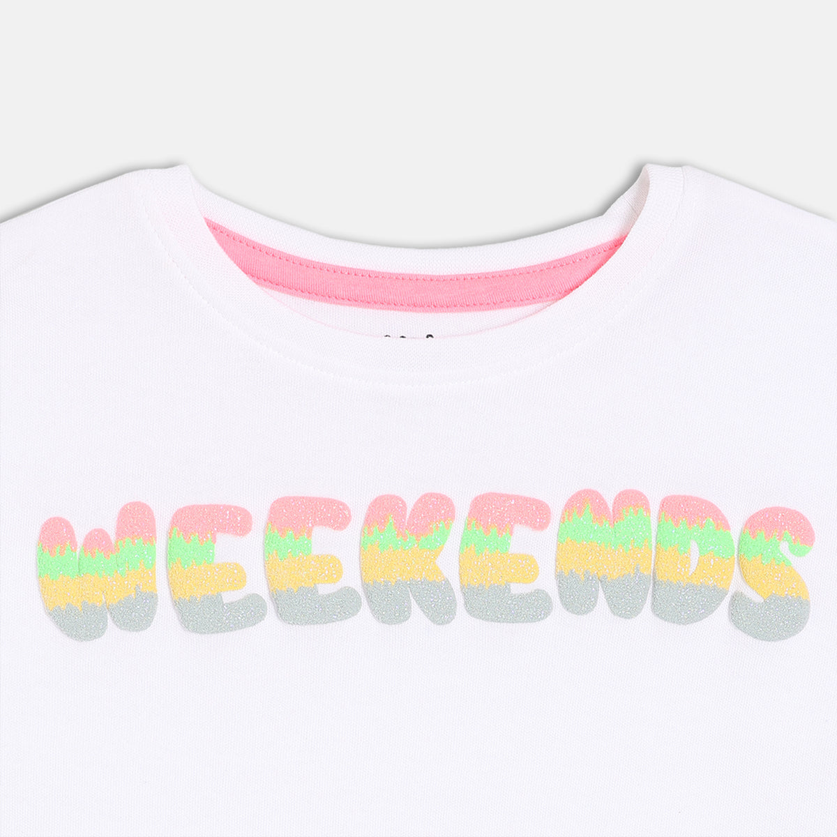 Girls Multi Crew Neck 3/4 Sleeve Knit Top