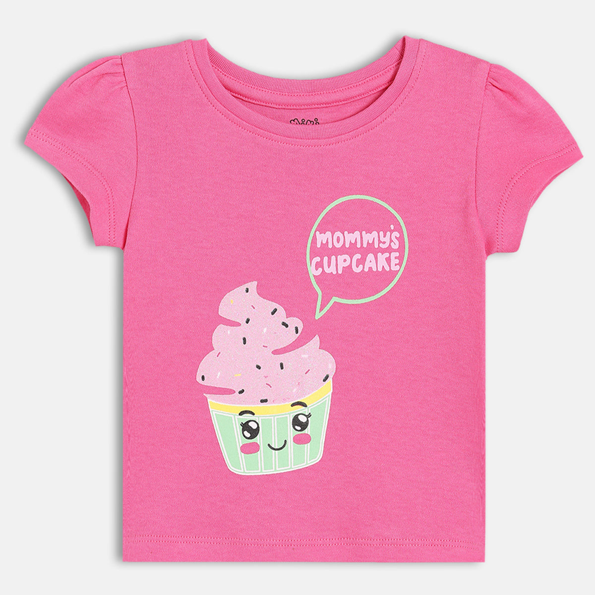 Girls Pink Crew Neck Cap Sleeve Knit Top