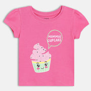 Girls Pink Crew Neck Cap Sleeve Knit Top