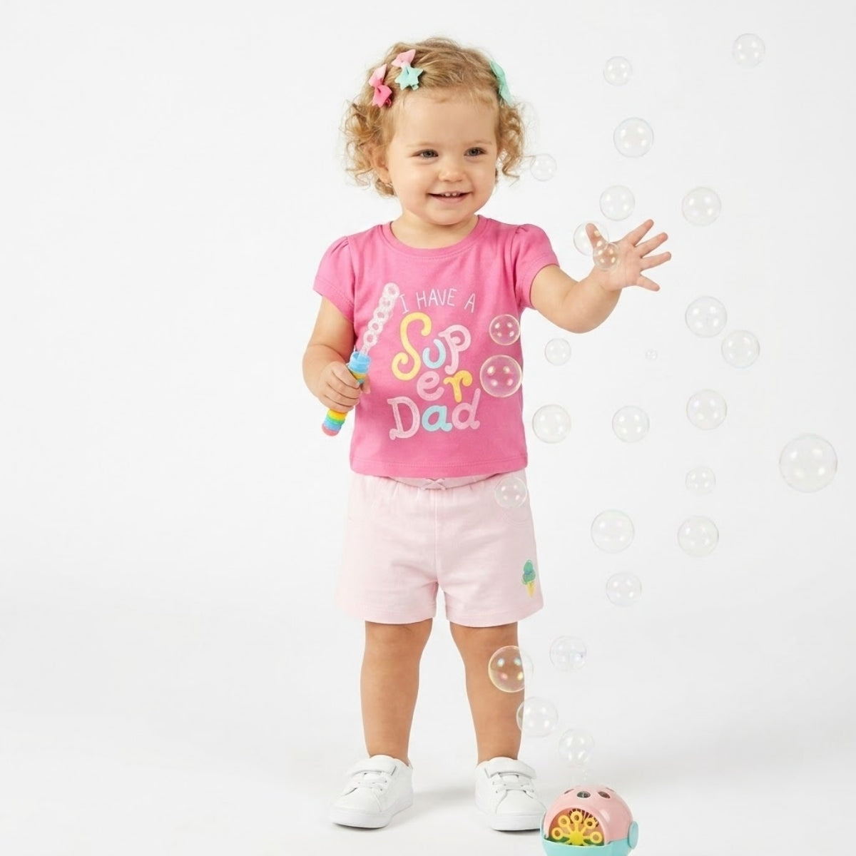 Baby Girls Graphic Print T-Shirt, Pink