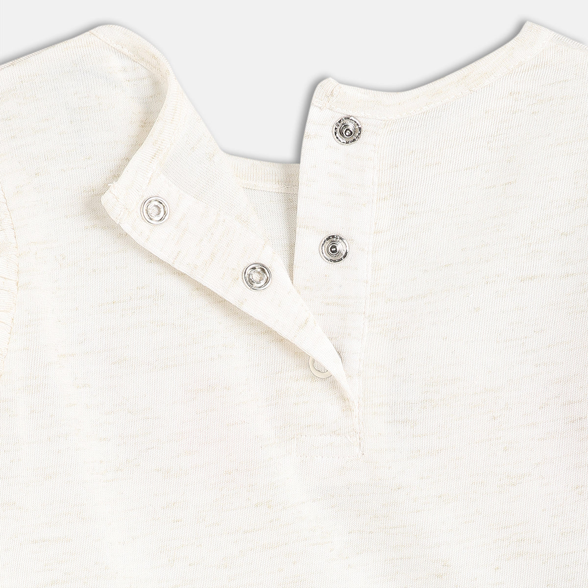 Girls Round Neck Long Sleeve Knit Knit Top Off White Color