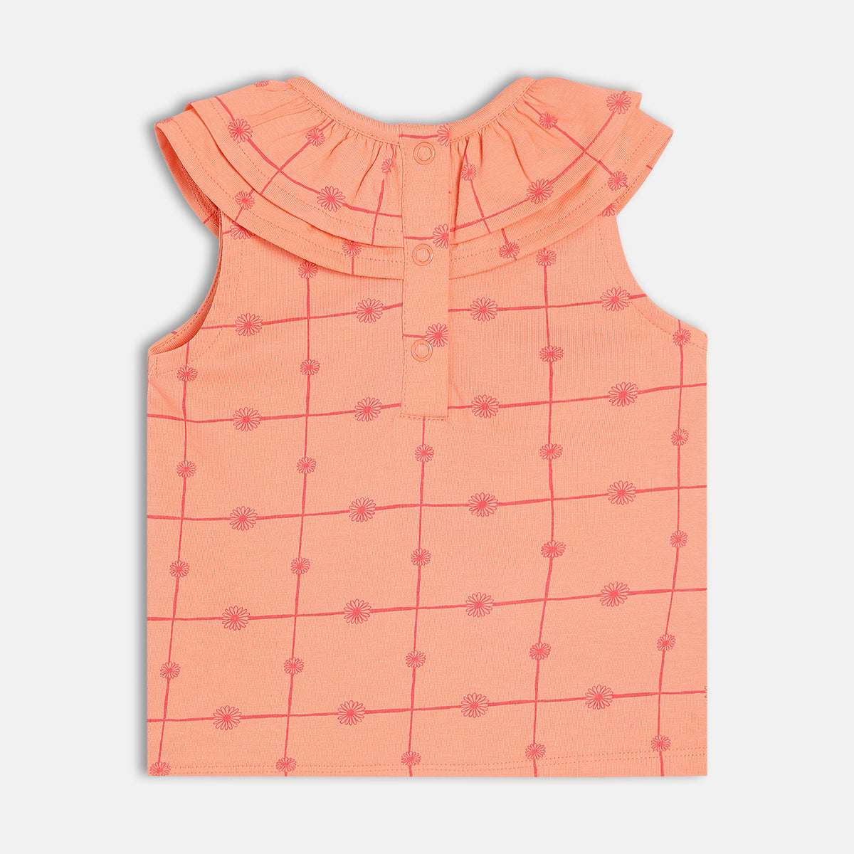 Girls Peach Sleeveless Knit Top