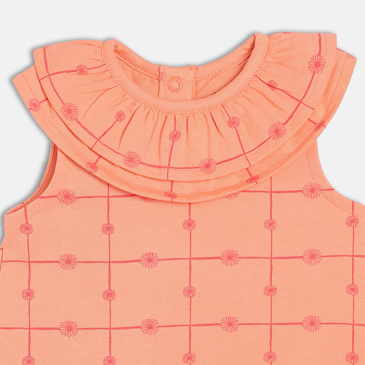 Girls Peach Sleeveless Knit Top