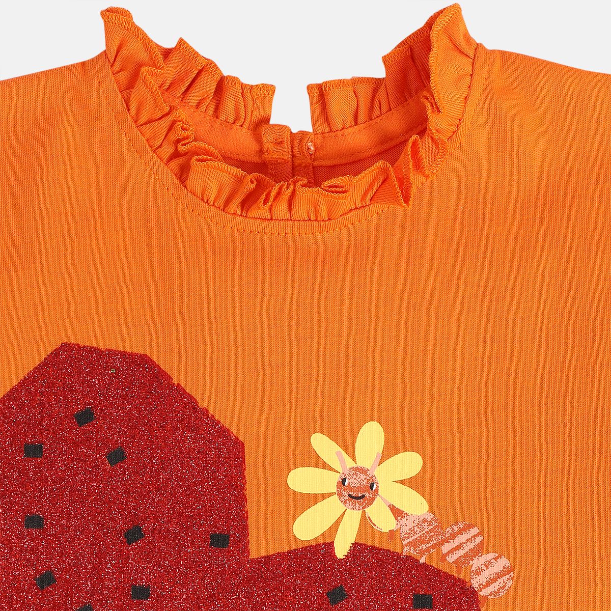 Girls Orange Knit Top