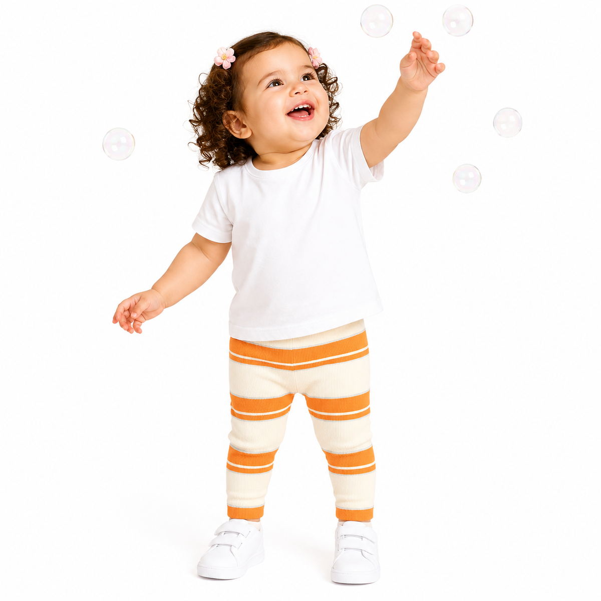 Baby Girls Multicolor Cotton Leggings Casual Wear