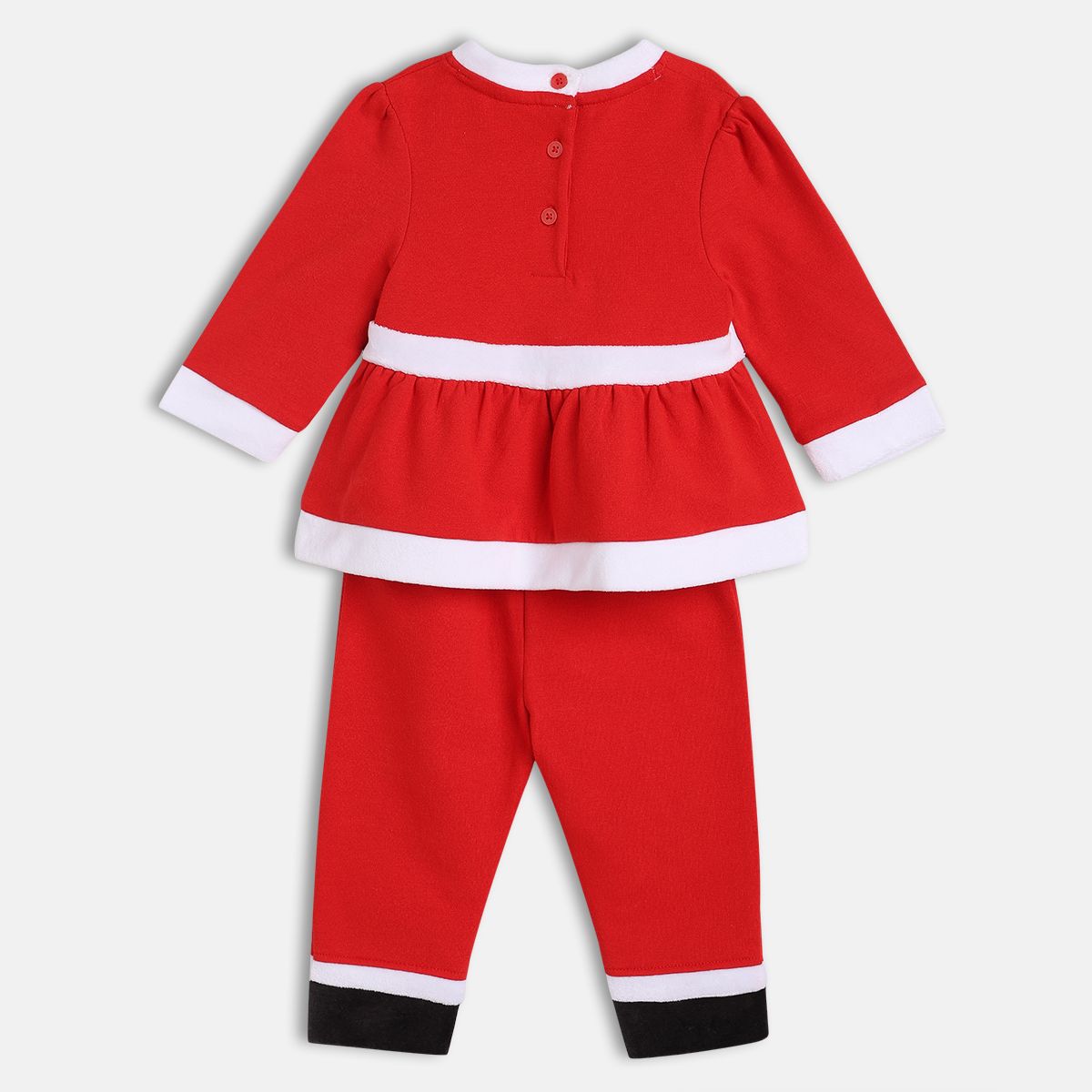 Red Round Neck Top And Bottom