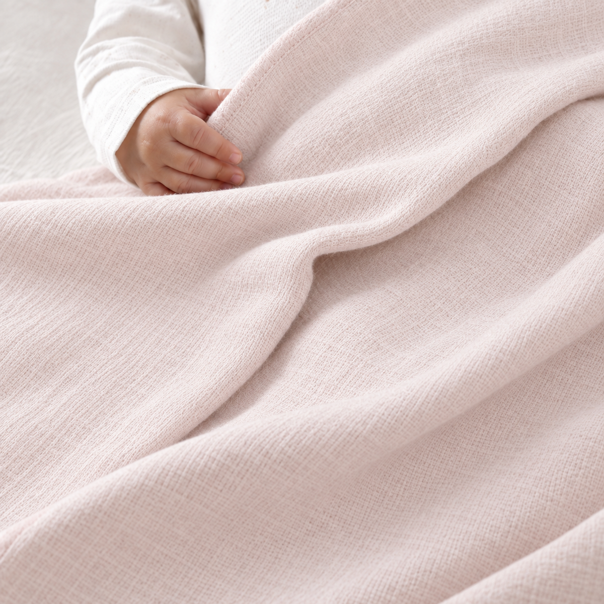 Baby Girls Solid & Rabbit Printed Muslins Pack of 2, Multicolor