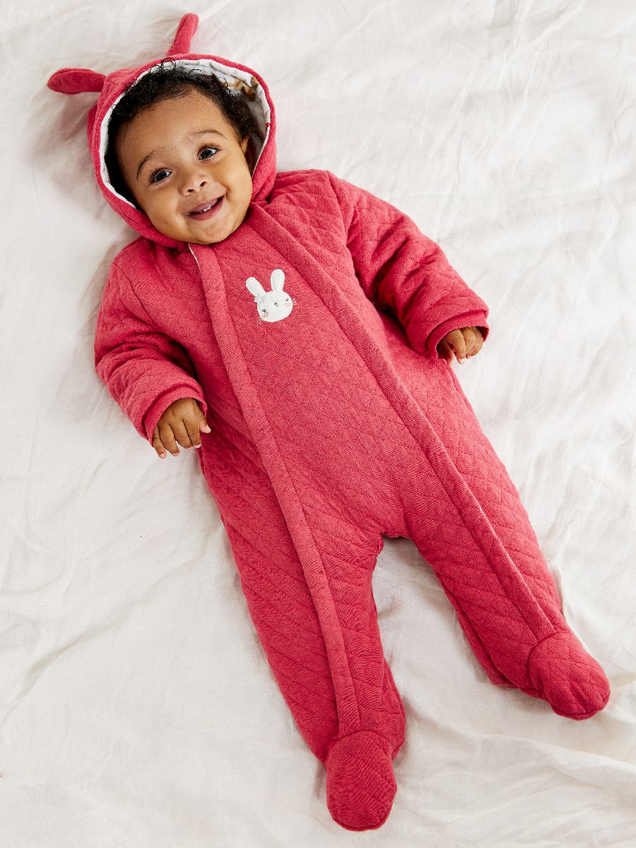 Minicuddles Girl New Born Sleep Suit - Red